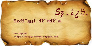 Szügyi Ádám névjegykártya